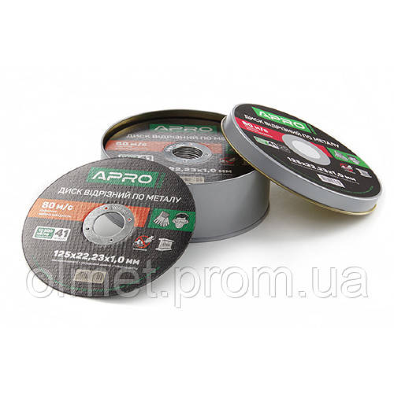 Диск відрізний металу в кейсі 125х1.0х22.2мм (25 шт. у кейсі) APRO