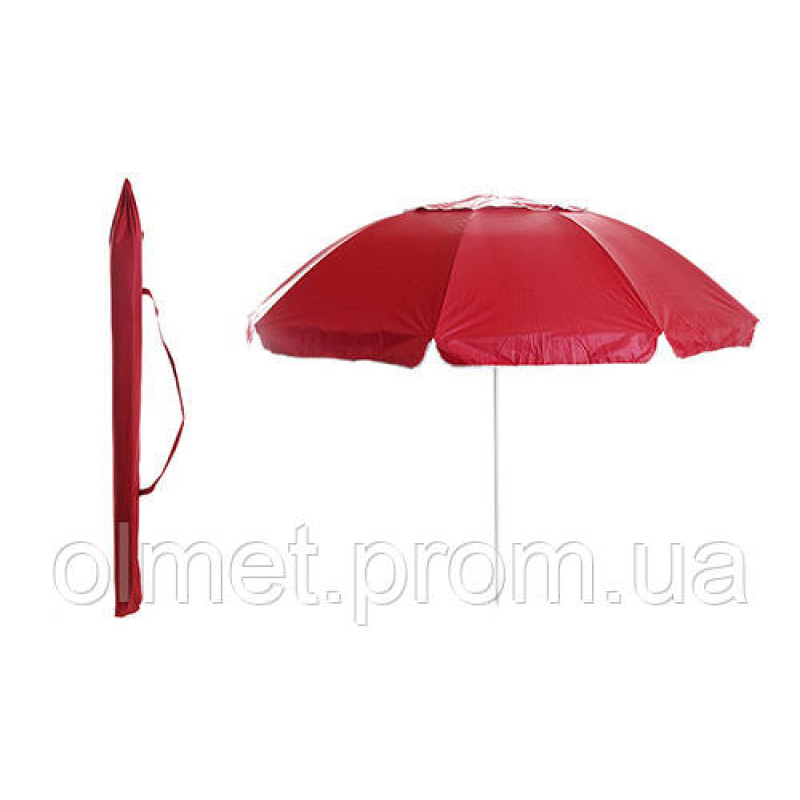 Парасолька пляжна з нахилом і клапаном 2,2 м (19/22) червона СІЛА