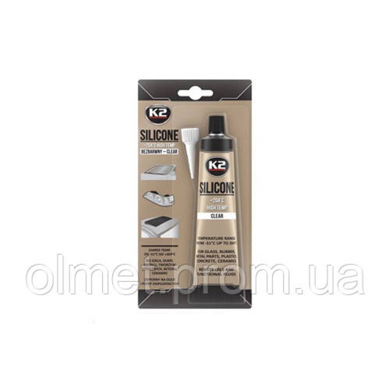 Герметик прокладок силіконовий високотемпературний прозорий 85г К2
