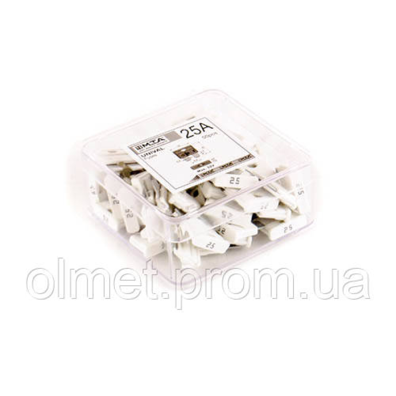 Запобіжники (плоскі євро 25 А) (50 шт.) MTA Запобіжники (плоскі євро 25 А) (50 шт.) MTA