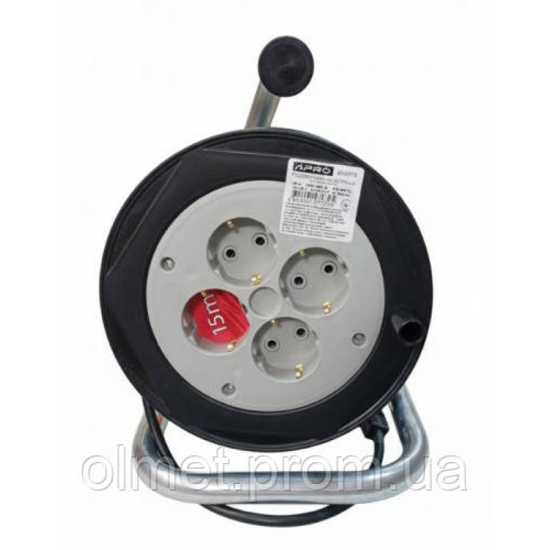 Подовжувач на котушці з заземленням 3х1,0кв.мм 15м APRO Подовжувач на котушці з заземленням 3х1,0кв.мм 15м APRO