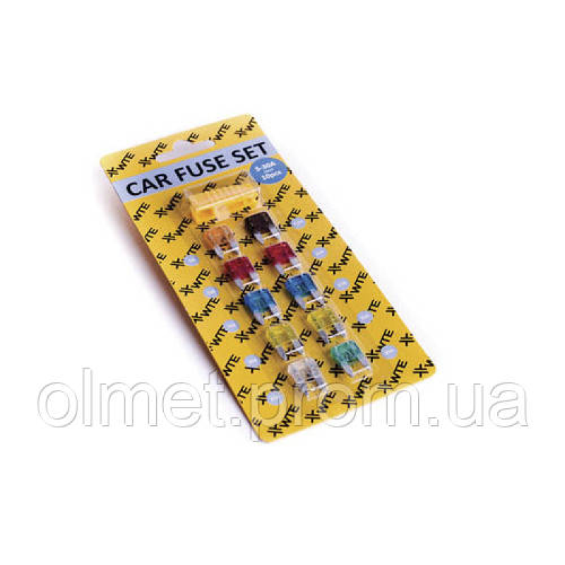 Запобіжники (плоскі міні) (10 шт. + щипці) WTE