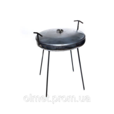 Сковорода туристична з бортом 30 мм і кришкою, 400 мм товщина 2 мм СИЛА